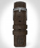 LEATHER STRAP DARK BROWN CLASSIC - gris mate