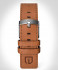 LEATHER STRAP RACING BROWN - Argento luccicante