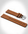 LEATHER STRAP VINTAGE BROWN - Argento opaco