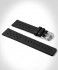 LEATHER STRAP RACING BLACK - Argento luccicante