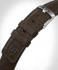 LEATHER STRAP DARK BROWN CLASSIC - Argent mat
